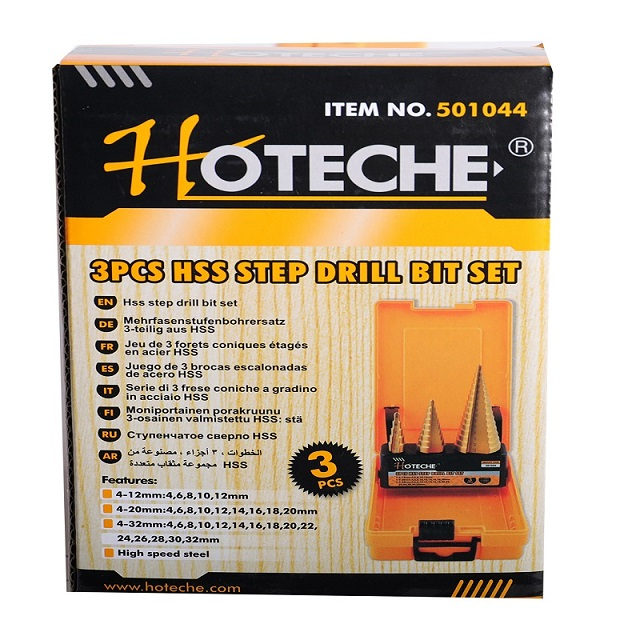 Ensemble de forets étagés HSS 3 pièces