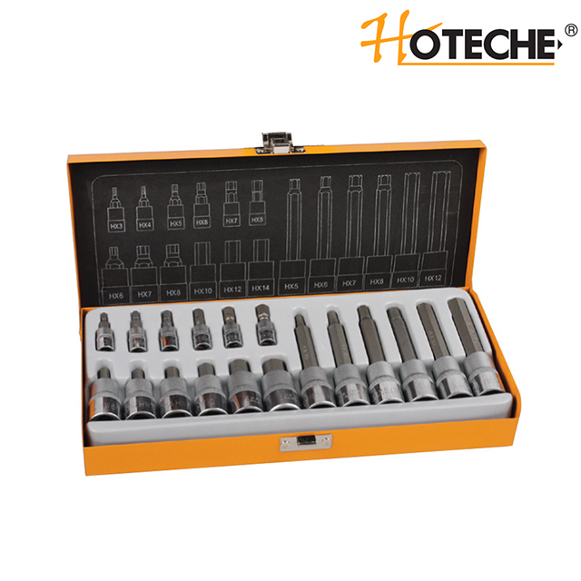 18pcs 1/4 "& 1/2 " Dr. Jeu de douilles TORX