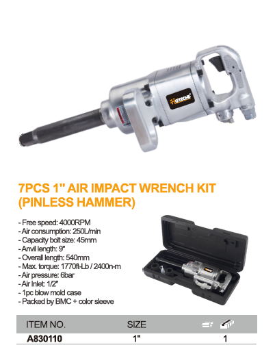 KIT DE CL&Eacute;S &Agrave; CHOCS &Agrave; AIR 7PCS (MARTEAU SANS PIN) -2_ 看图 王