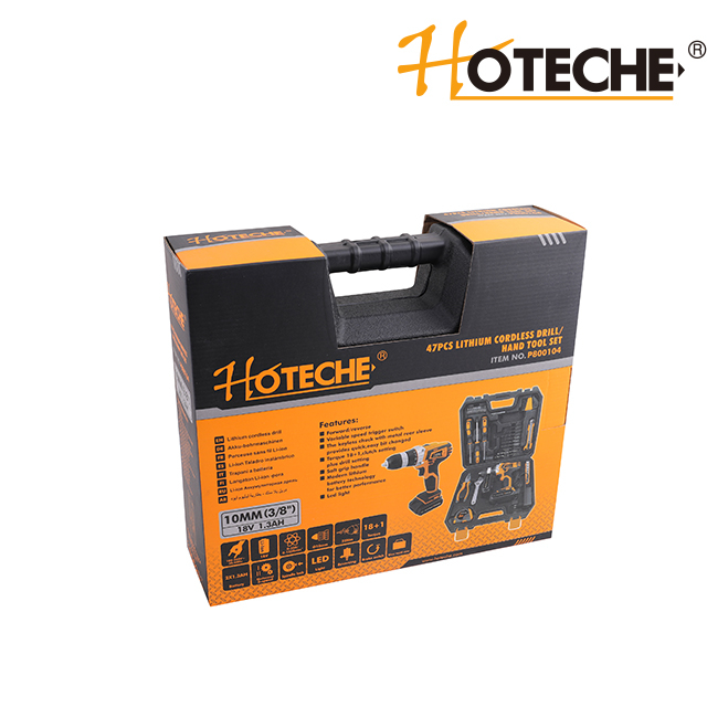 Ensemble de perceuse / outil à main sans fil au lithium 47pcs